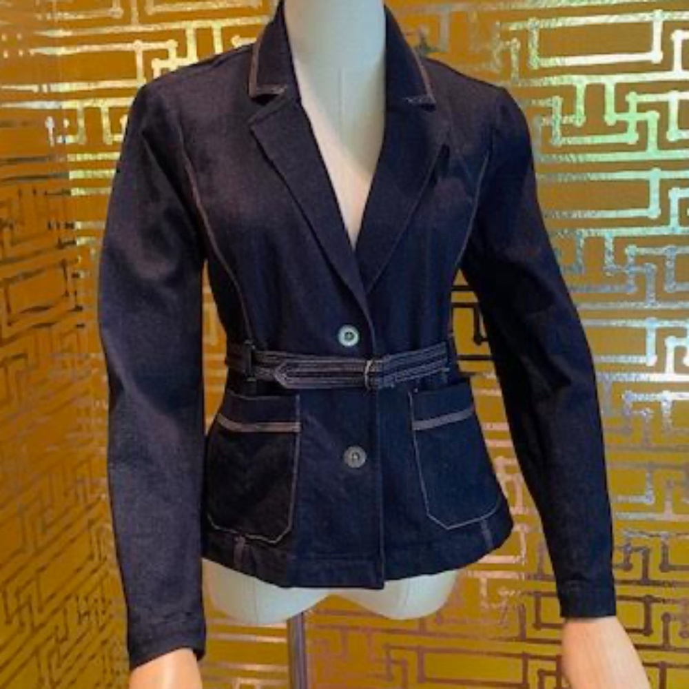 Cartonnier (by Anthropologie) Denim Belted Blazer